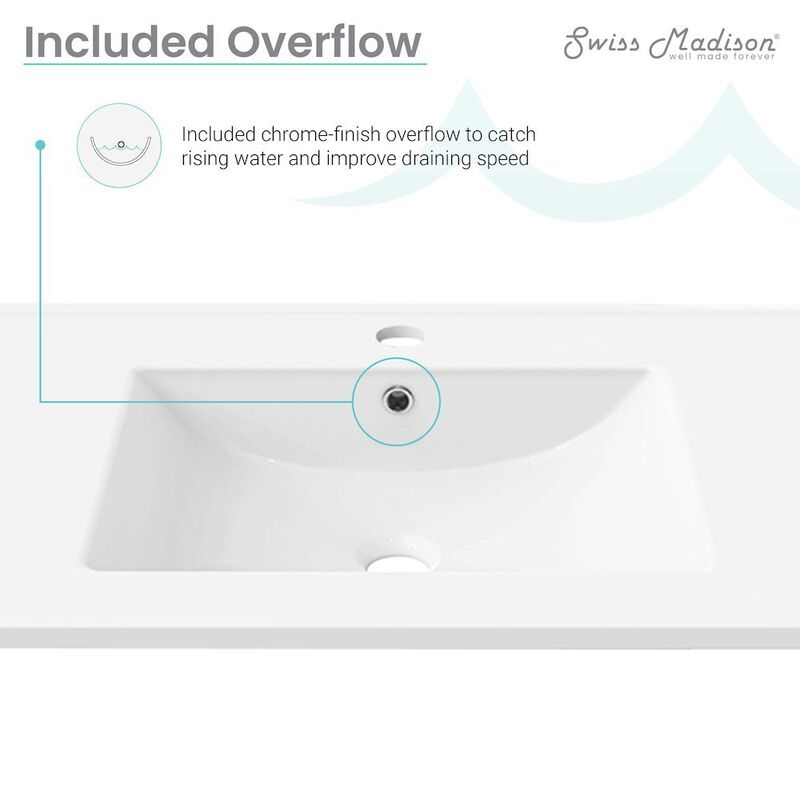 60" Vanity Top Bathroom Sink image number 5
