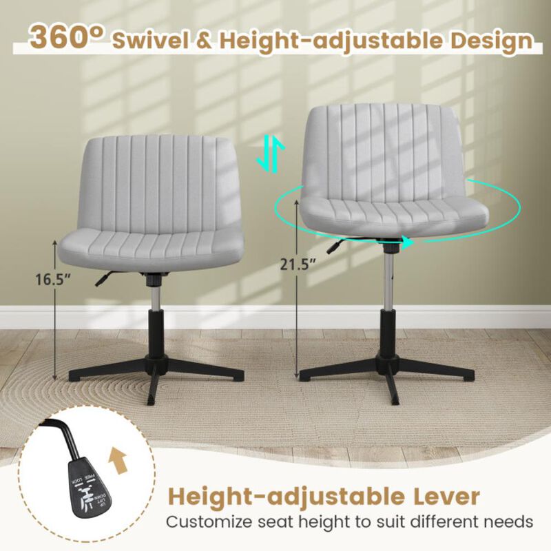 Hivvago Criss Cross-Legged Swivel Desk Chairs No Wheels