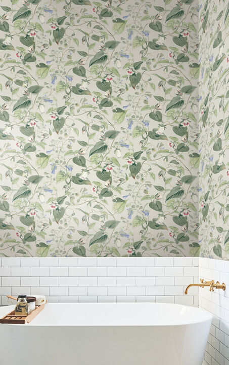 Moon Flower Light Taupe Wallpaper