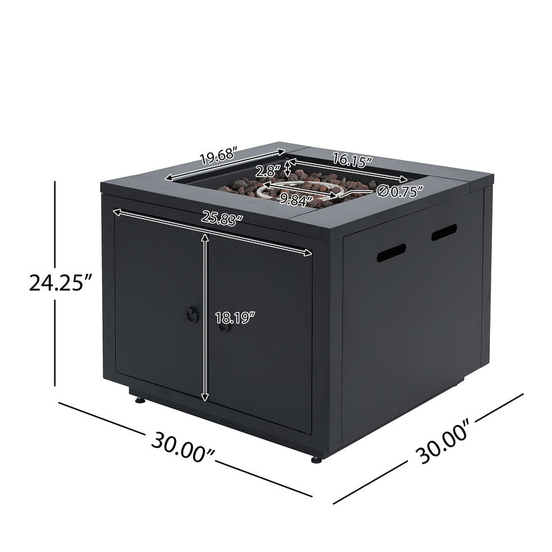 Christopher Knight Home McLarnan Contemporary Patio 30 Inch 40,000 BTU Fire Pit Table image number 2