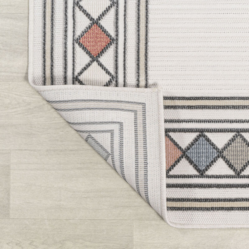 Sebastian High-Low Modern Diamond Border Area Rug