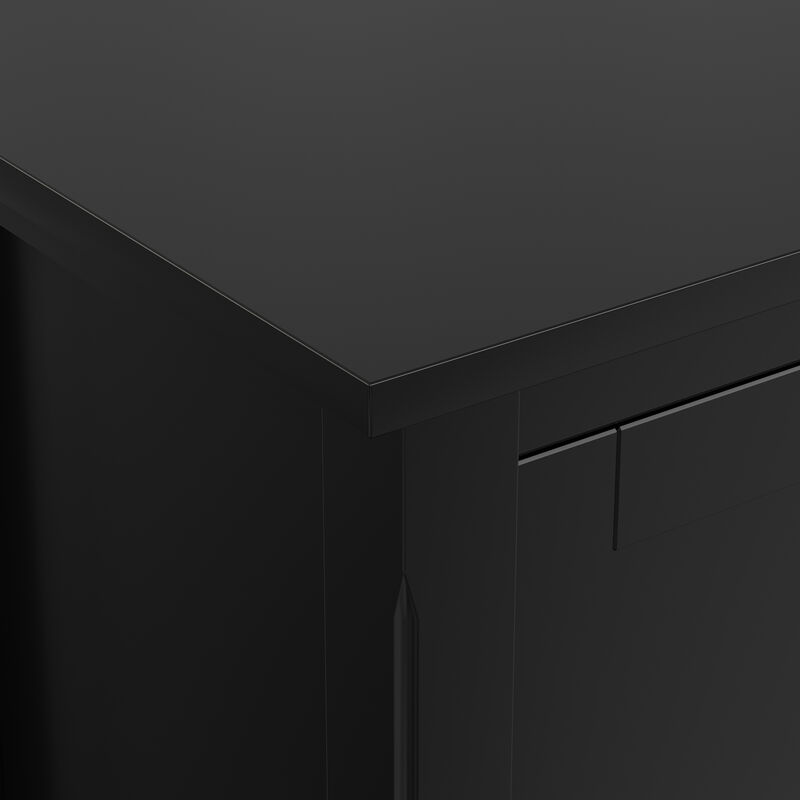 Warm Shaker SOLID WOOD 72 inch Wide Transitional TV Media Stand in Black For TVs up to 80 inches image number 7