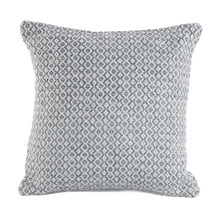 18" Gray and White Geometric Diamond Square Throw Pillow