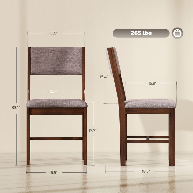 Hivvago Modern Dining Chairs Set of 4 with Linen Fabric image number 2