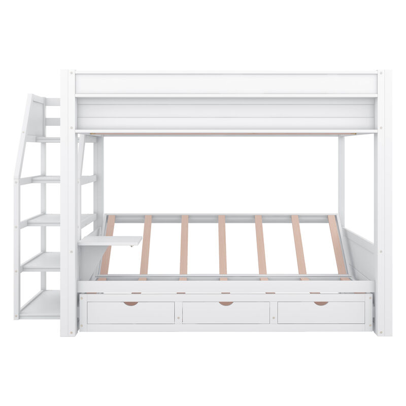 Merax Convertible Bunk Bed with Storage Staircase