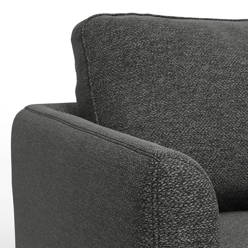 Livingston 90 inch Wide Mid-Century Modern Sofa in Charcoal Grey Woven-Blend Fabric