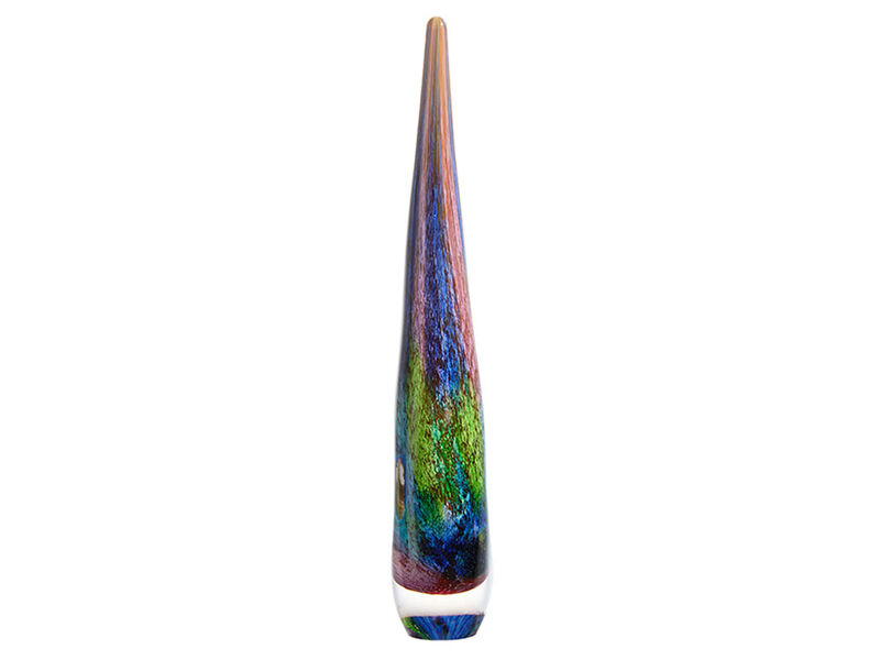 Hand Blown Abstract Hollow Tear Drop Sommerso Art Glass Sculpture