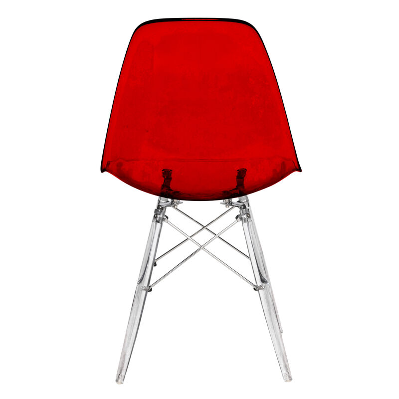 LeisureMod Dover Molded Side Chair with Acrylic Base