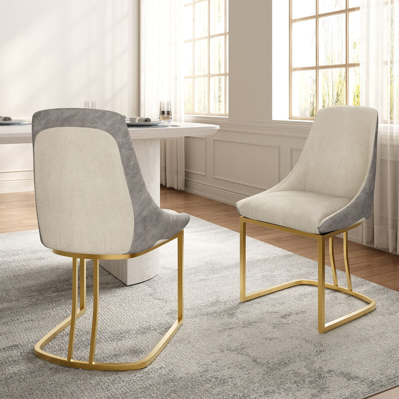 Modern Dining Chair with Metal Legs(Set of 2) image number 2