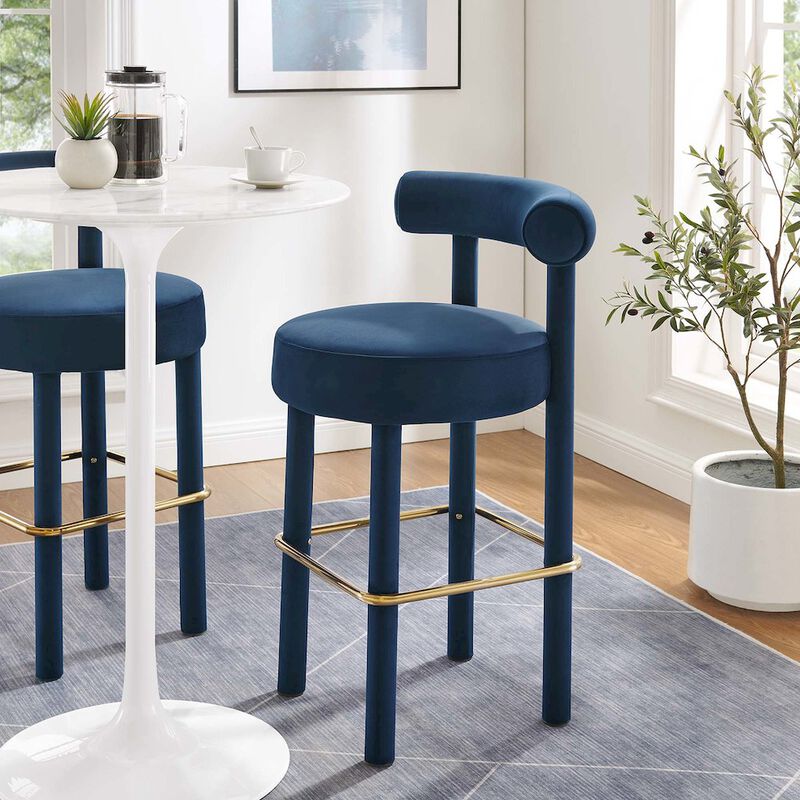 Toulouse Performance Velvet Bar Stool Set of 2 image number 9