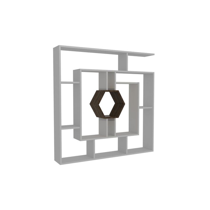 Decorotika Labrina Bookcase White&Walnut