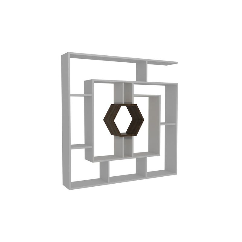 Decorotika Labrina Bookcase White&Walnut