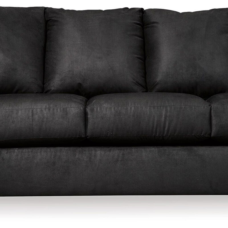 Dari Sofa, Classic Black Polyester, Foam Pillow Top Arms, 89 Inch image number 4