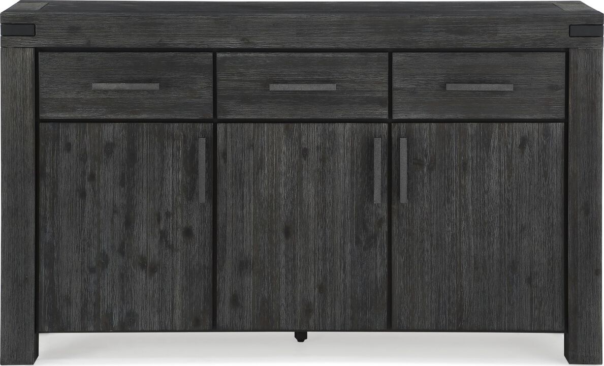 Meadow Solid Wood Three Drawer Three Door Sideboard in Graphite