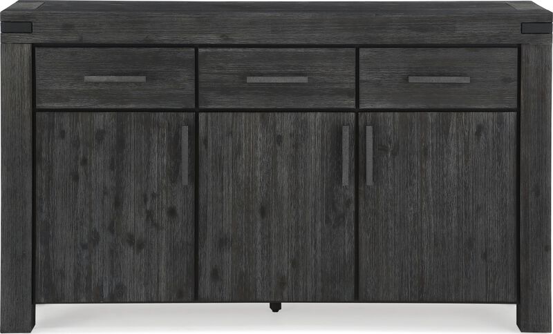 Meadow Solid Wood Three Drawer Three Door Sideboard in Graphite
