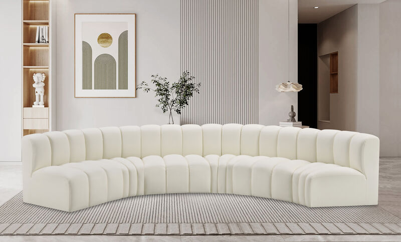 Meridian Furniture Arc Cream Vegan Leather Modular Sofa image number 1