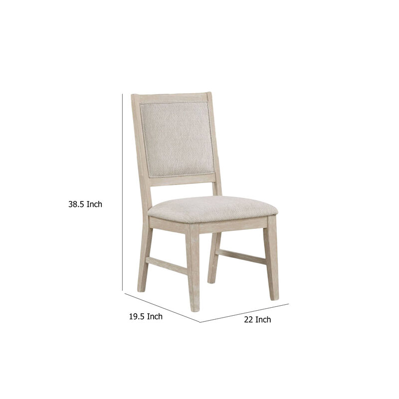 Rozie Dining Side Chair Set of 2, Tapered Legs, Light Oak Poplar Wood