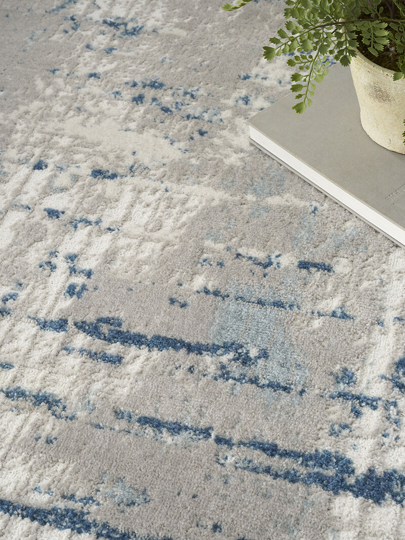 Quarry QUA01 Ivory/Gray/Blue 6'7" x 9'6" Rug
