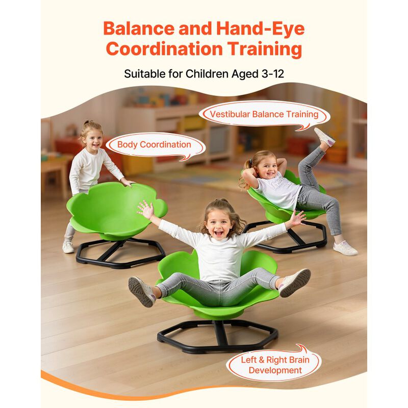 Toddler Sensory Swivel Chair Cylinder Shape Spin Seat with Metal Base image number 2