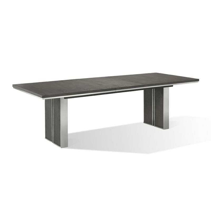 Axel 82 - 100 Inch Extendable Soild Mahogany Wood Dining Table, Gray