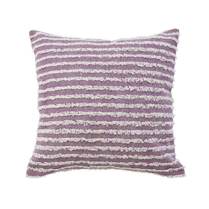 20" Lavender and White Wispy Ways Square Throw Pillow