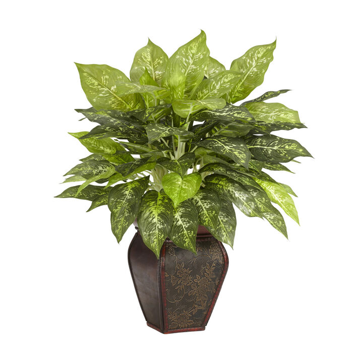 Nearly Natural Dieffenbachia w/Decorative Vase Silk Plant