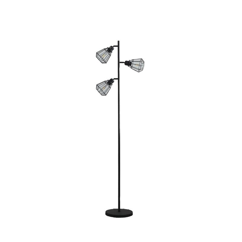 Streamdale 65'' In Adjustable Cage Shade Industrial Farmhouse Metal Floor Lamp image number 1