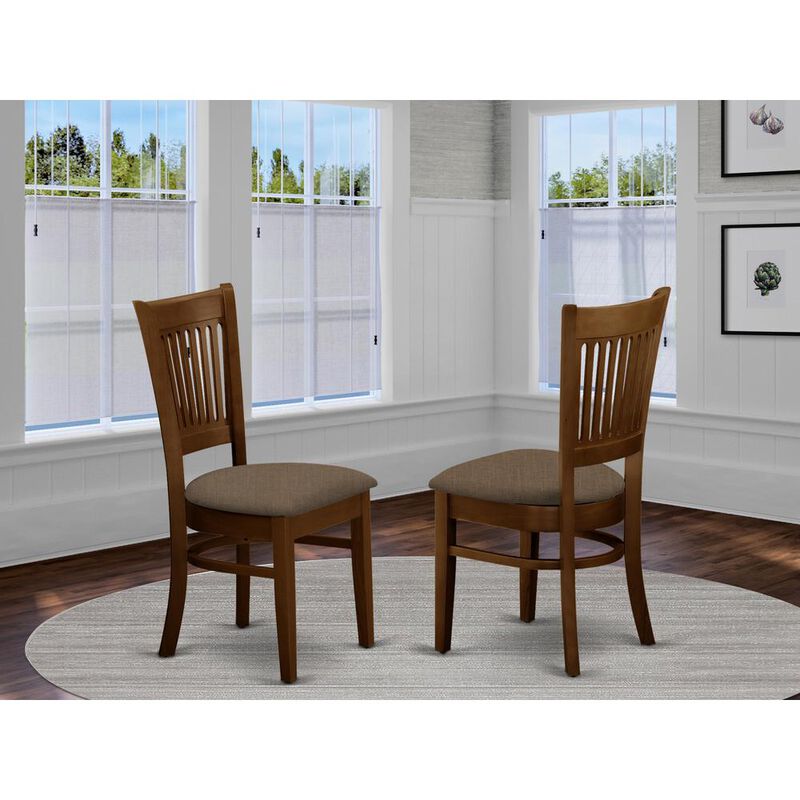VAC-ESP-C Vancouver Linen Fabric Seat Chairs for dining room - Espresso Finish