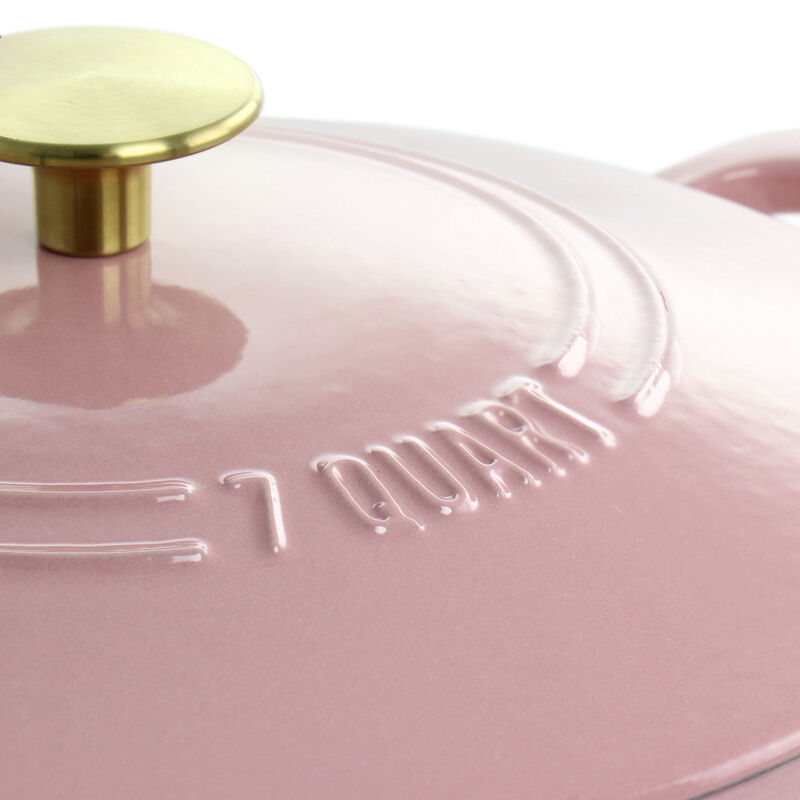 Martha Stewart 7 Quart Enameled Cast Iron Dutch Oven with Lid in Pink