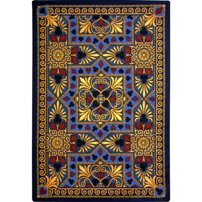 Joy Carpets Games People Play Jackpot 7'8 x 10'9 Area Rug in Color Navy