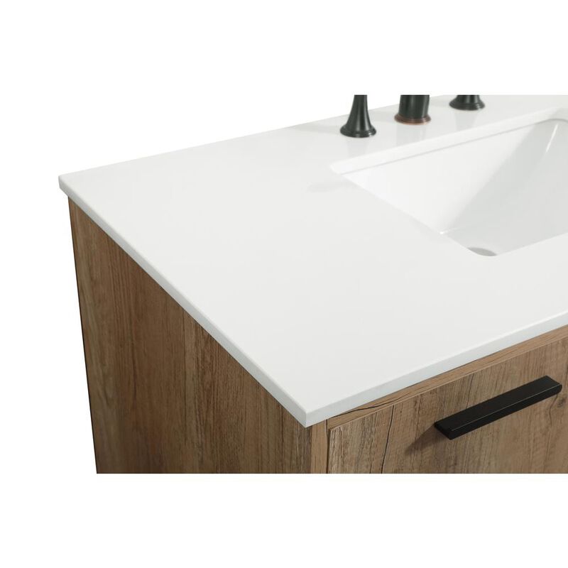 Elegant Kitchen and Bath 42 inch Single bathroom vanity in natural oak