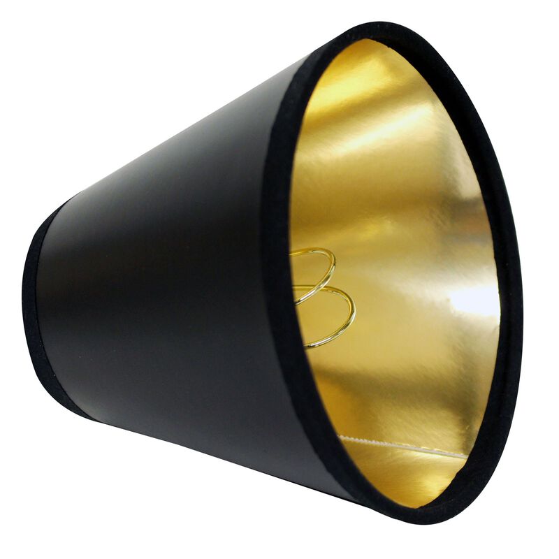 Hivvago 4" Black with Gold Set of 6 Chandelier Parchment Lampshadess