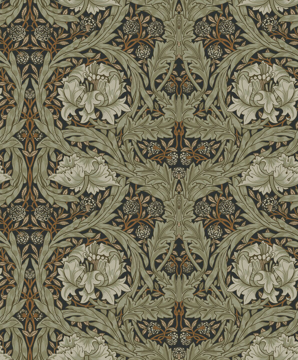 African Marigold Black Floral Wallpaper