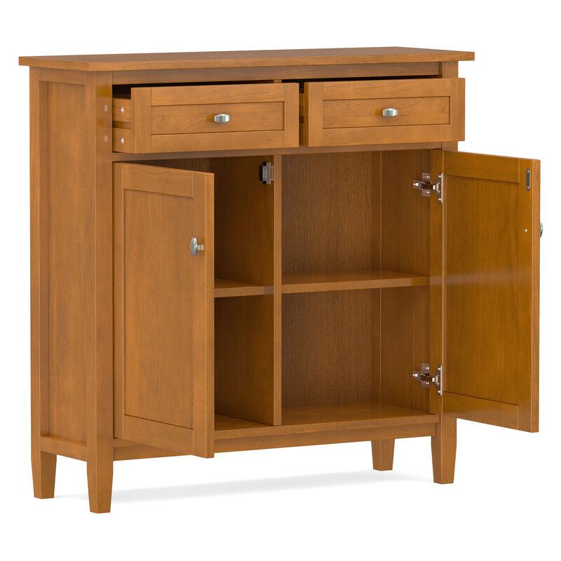 Warm Shaker SOLID WOOD 36 inch Wide Transitional Entryway Storage Cabinet in Light Golden Brown image number 4