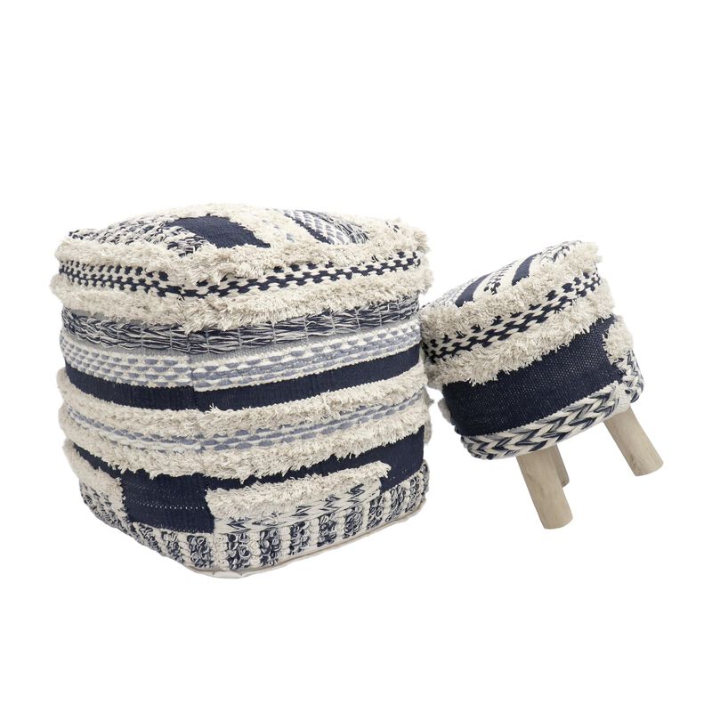 Pasargad Home Grandcanyon Braided Cotton Pouf image number 4