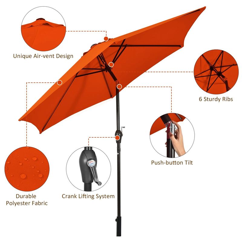 Mondawe 10 Feet Outdoor Patio Umbrella with Tilt Adjustment and Crank