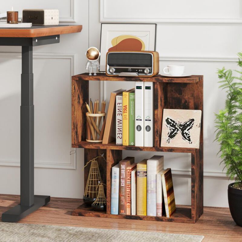 Hivvago 3-Tier Bookshelf with Display Shelf for Small Space
