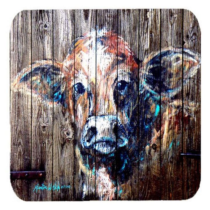 Caroline's Treasures MW1043FC Cow Moo Shine Foam Coasters (Set of 4), 3.5 H x 3.5 W, Multicolor