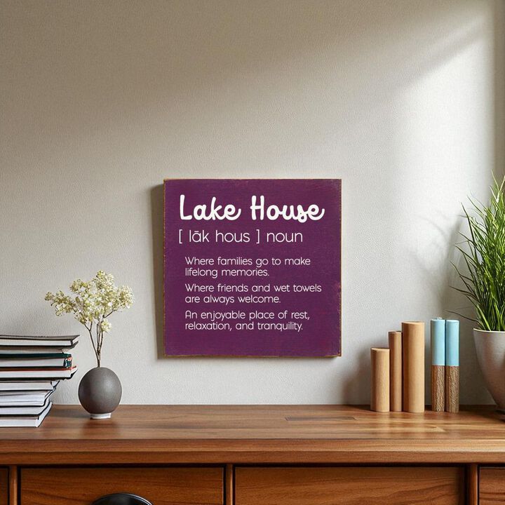 Lake House Definition Wooden Wall Sign for Cabin Decor