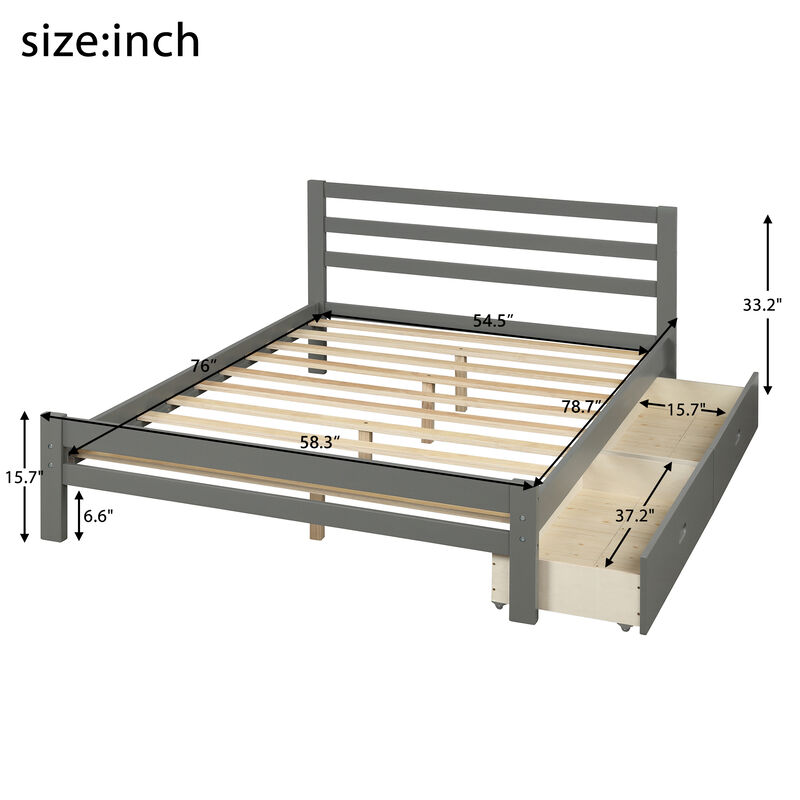 Merax Wood platform bed