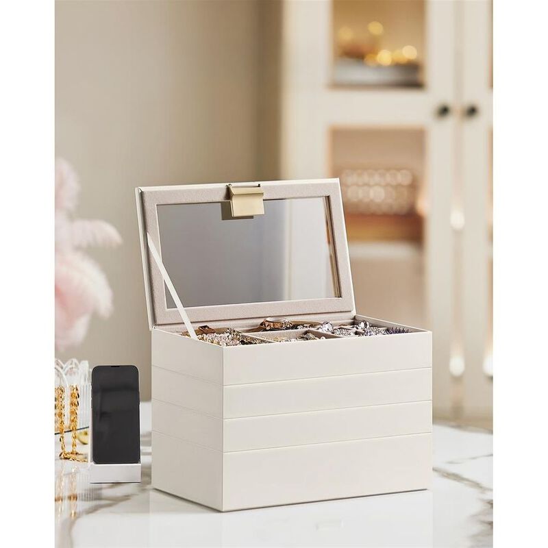 4-Tier Stackable Jewelry Trays for Organized Accessory Storage