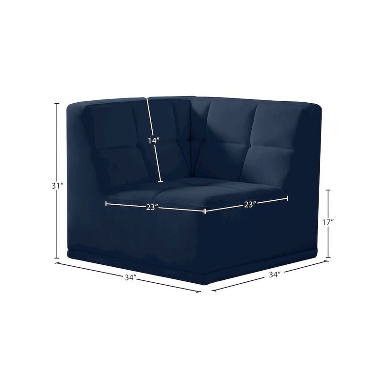 Meridian Furniture Relax Navy Velvet Corner Chair