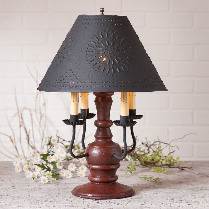 Cedar Creek Lamp In Americana Red With Black Shade