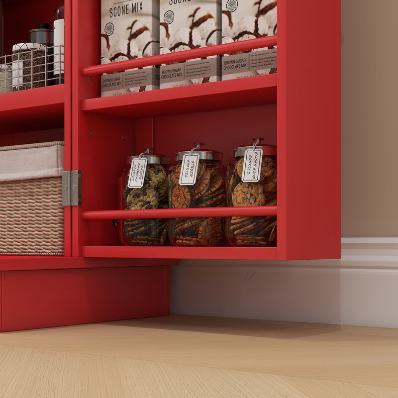 Hivvago Freestanding Kitchen Storage Cabinet with 5-Tier Shelving image number 7