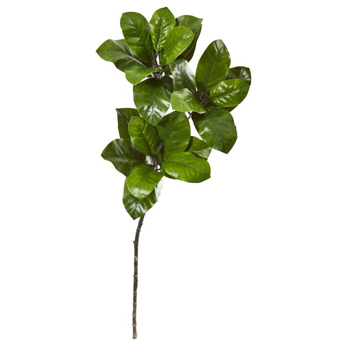 HomPlanti 35" Magnolia Leaf Artificial Spray Plant (Set of 3)
