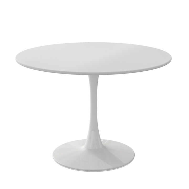 42" Modern Round Dining Table with Round MDF Tabletop, Metal Base Dining Table, End Table Leisure Coffee Table Tulip Round Table