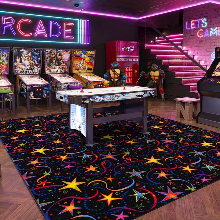 Joy Carpets Neon Lights Have A Blast Area Rug