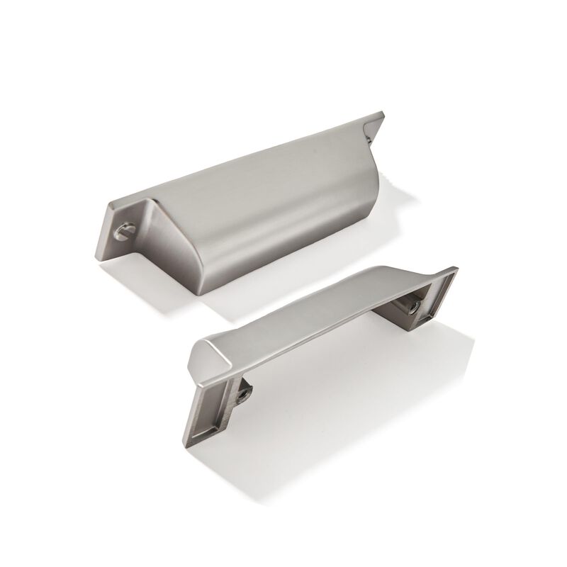 ZAUYX 5 Pack 3 Inch Center to Center Brushed Nickel Cabinet Cup Pulls Satin Nickel Kitchen Hardware Channing Cup Pulls Drawer Ha