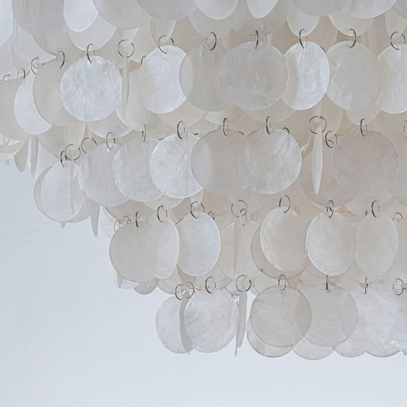 6-light Tiered Coastal Natural Capiz Shell Chandelier image number 5