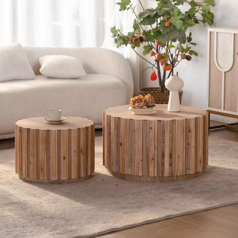 Smiful Round Coffee Table Set of 2 image number 2